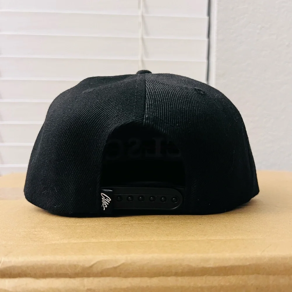 CLSC Black Snapback Hat Red Stripe Embroidered Logo Streetwear Cap💎 - Picture 3 of 8